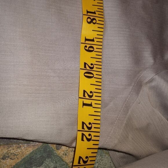 Calvin Klein DressShirtMens 16 1/2 34/35 SilverGrayL/Sl SlimFitNonIron ButtonUp. - Picture 6 of 9